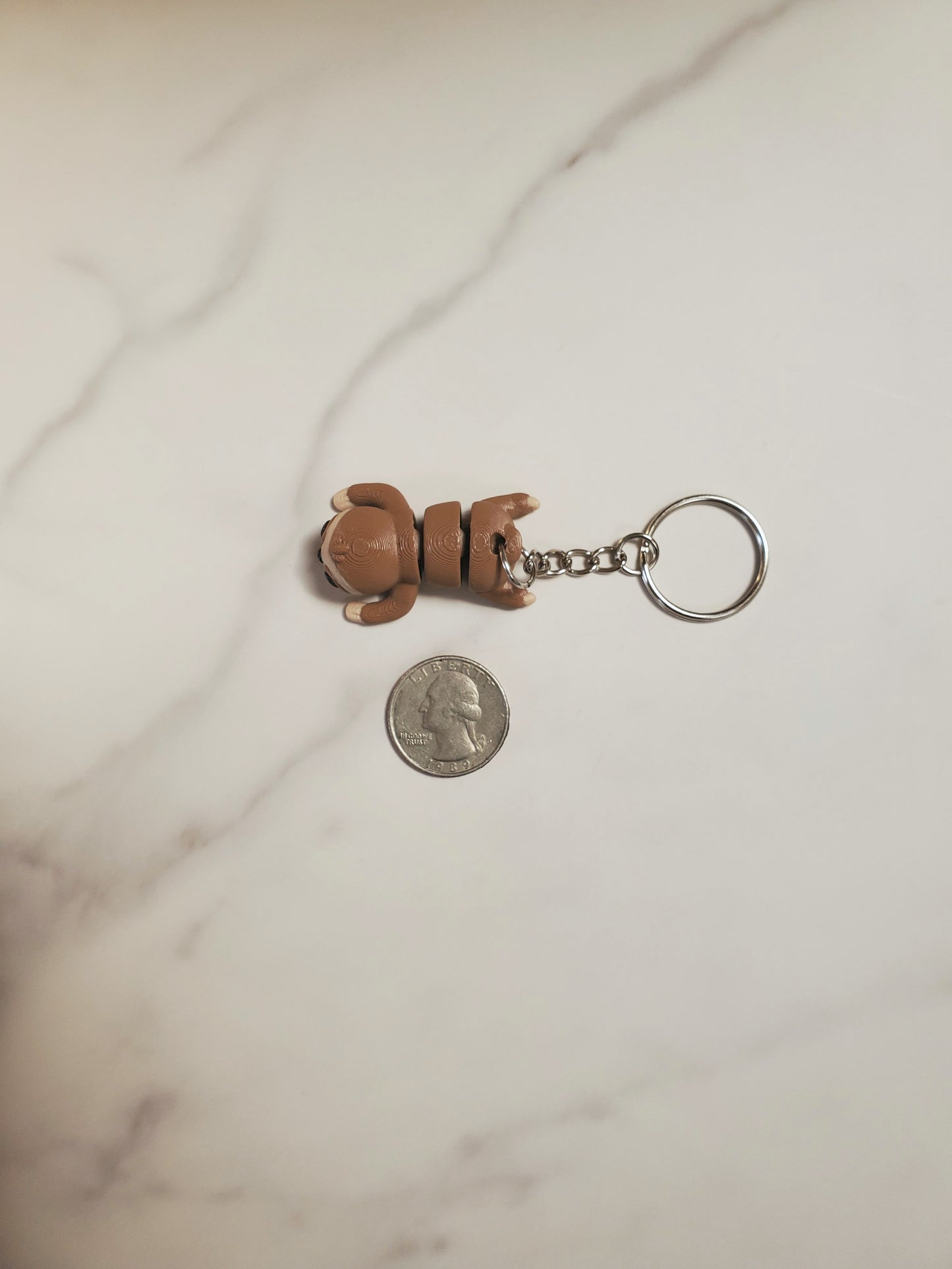 Sloth Flexible 3D Printed Keychain