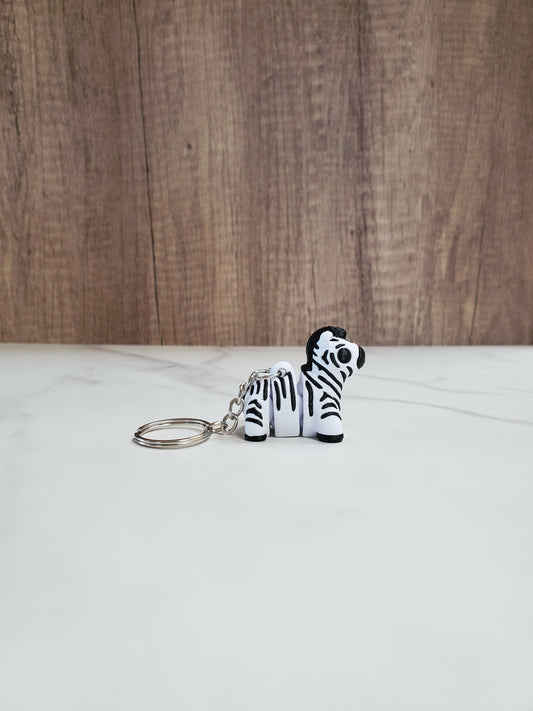 Zebra Flexible 3D Printed Keychain