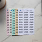Year Header Planner Stickers