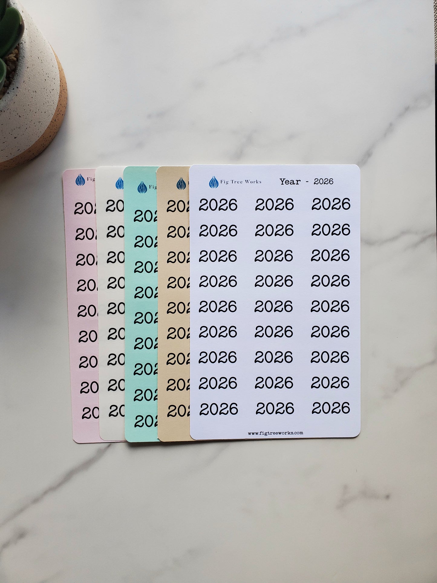 Year Header Planner Stickers