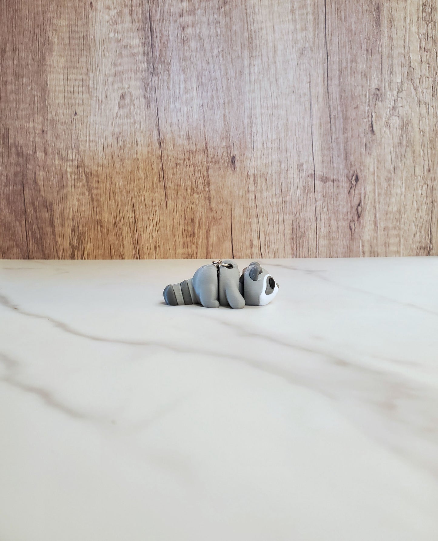 Raccoon Flexible 3D Printed Keychain
