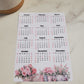 Year At A Glance Calendar Sticker - Watercolor Flowers Design