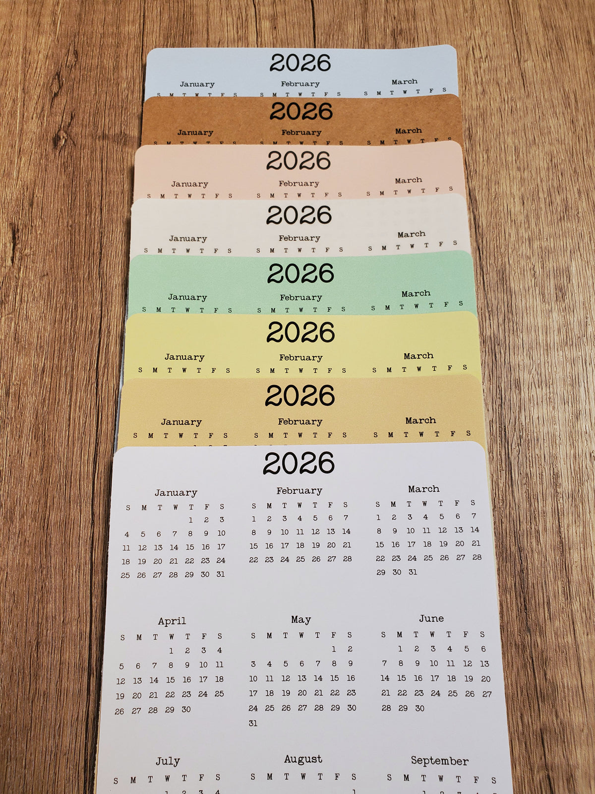 Year At A Glance Calendar Sticker