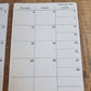 Monday Start Two Page Calendar Stickers