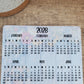 Year At A Glance Calendar Sticker Rustic and Flowers Design