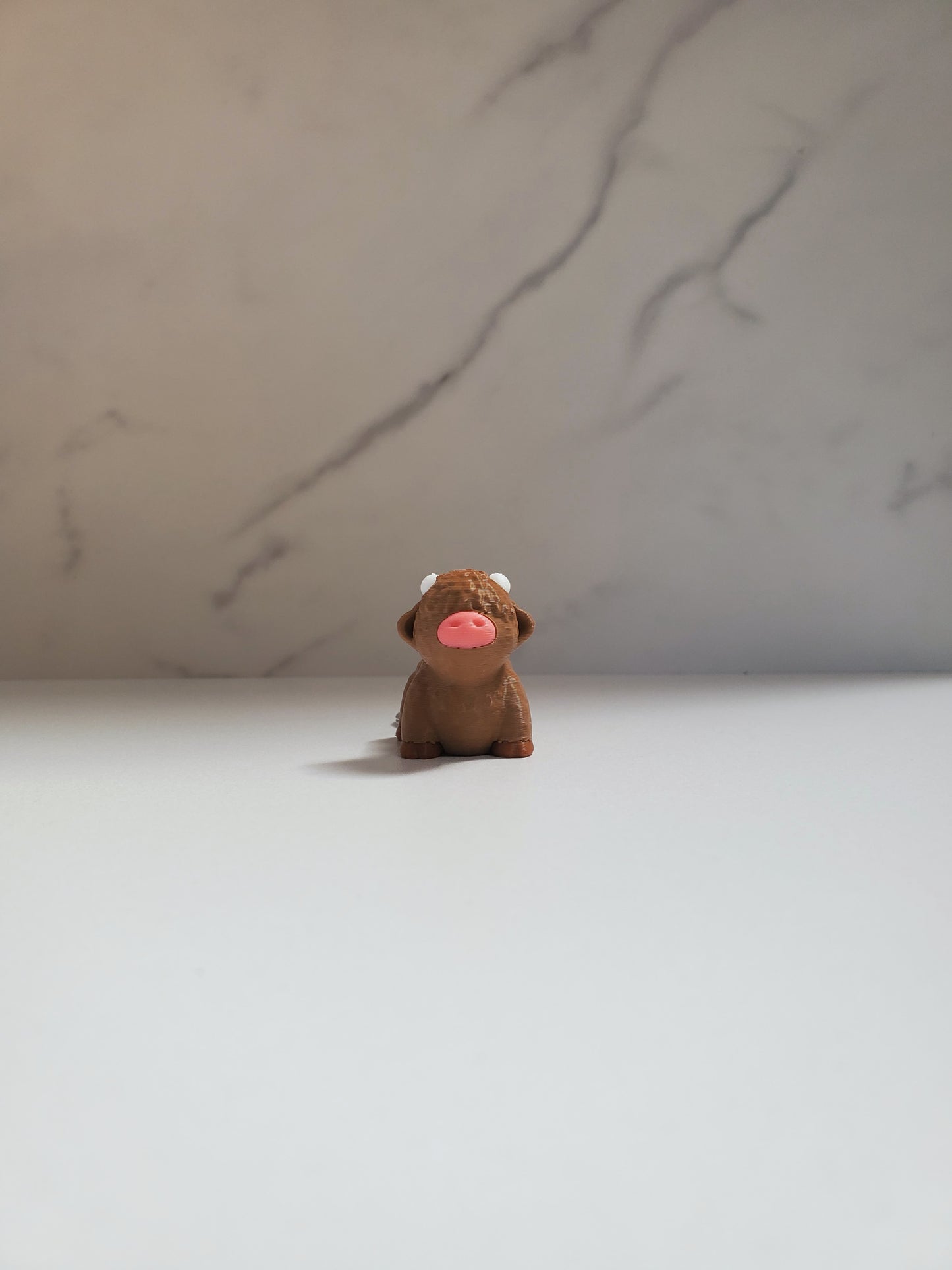 Highland Cow Flexible 3D Printed Keychain