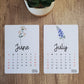 Large Calendar Stickers - Birth Flower Design