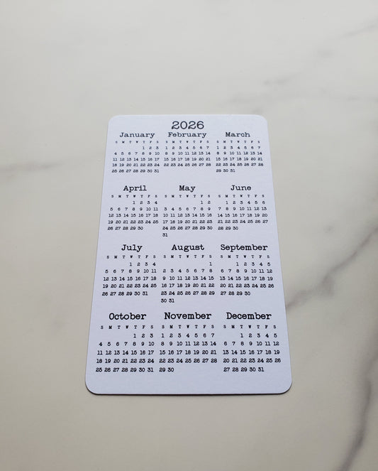 Small Year At A Glance Cardstock Calendar