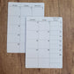 Monday Start Two Page Calendar Stickers
