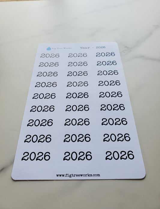 Year Header Planner Stickers - Style B