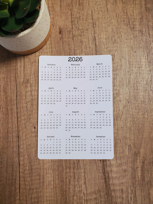 Year At A Glance Calendar Sticker