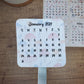 Mini Calendar Stickers with Mushrooms - Style E