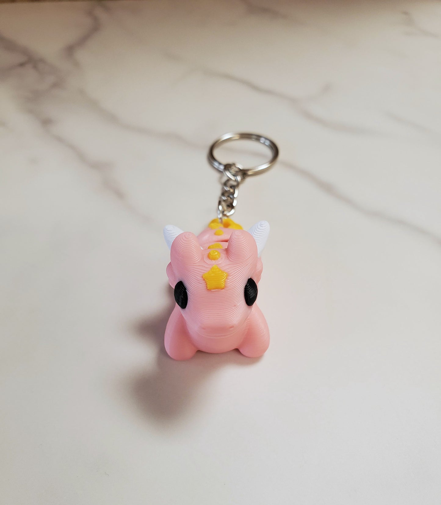 Dragons Flexible 3D Printed Keychain | Includes Metal Keyring