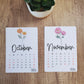 Large Calendar Stickers - Birth Flower Design