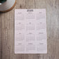 Year At A Glance Calendar Sticker