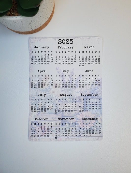 Year At A Glance Calendar Sticker Flower Background A