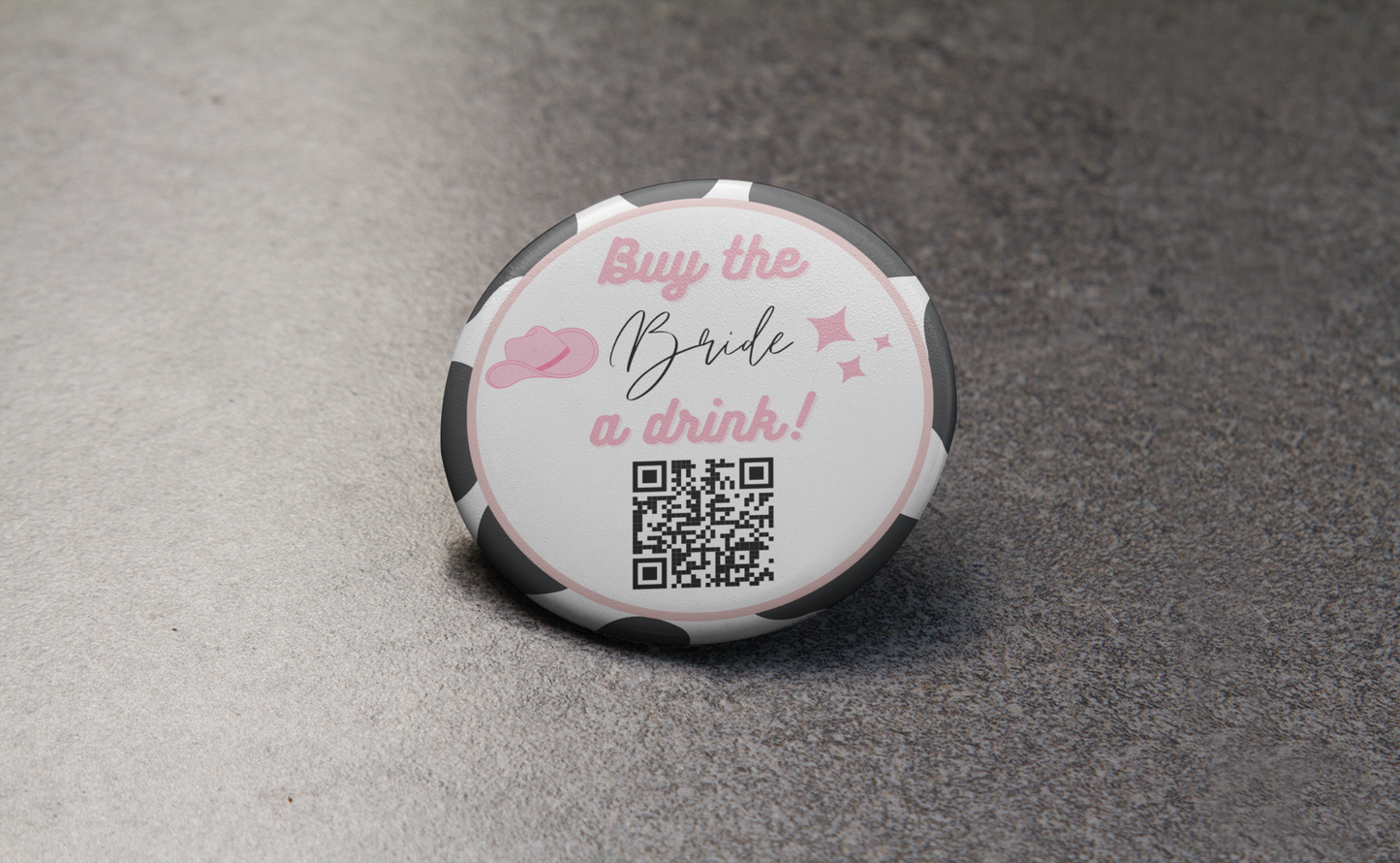 Cowgirl Buy The Bride A Drink Custom Button