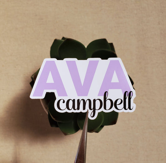 Custom Name Sticker - Last Name Below First Name