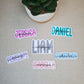 Custom Name Sticker - Last Name Overlaps First Name