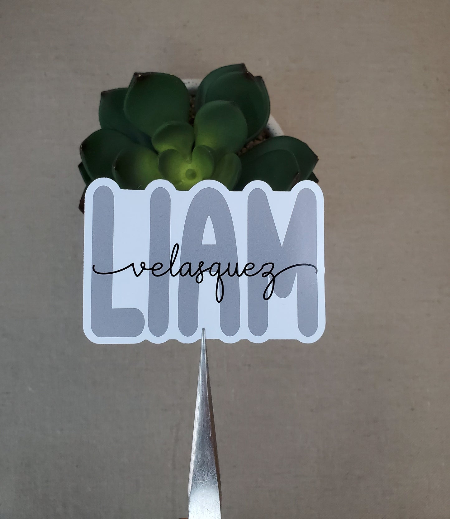 Custom Name Sticker - Last Name Overlaps First Name