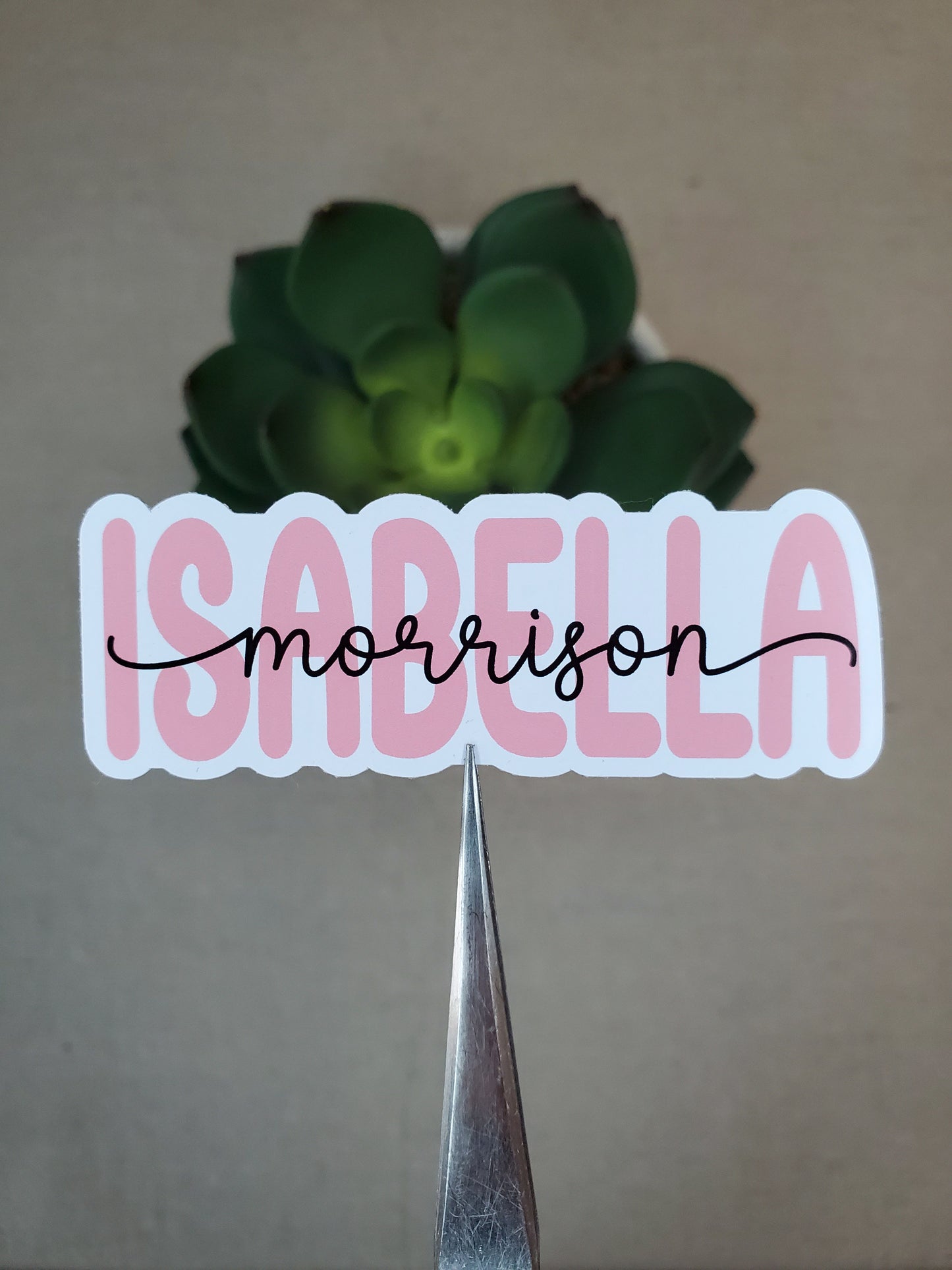 Custom Name Sticker - Last Name Overlaps First Name