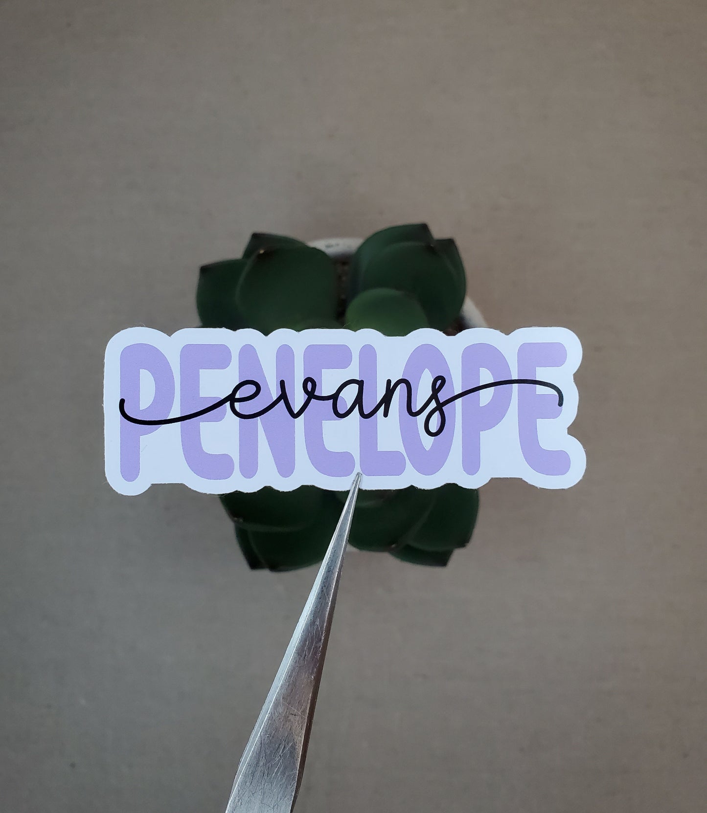 Custom Name Sticker - Last Name Overlaps First Name