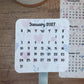 Mini Calendar Stickers with Hearts - Style D