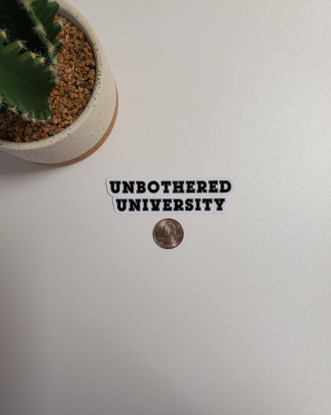 Unbothered University Text Sticker