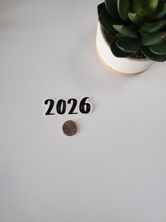 Year Clear Vinyl Text Sticker