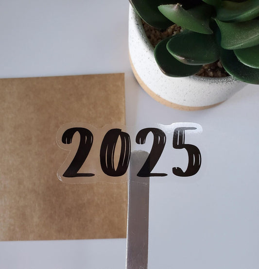 Year Clear Vinyl Text Sticker