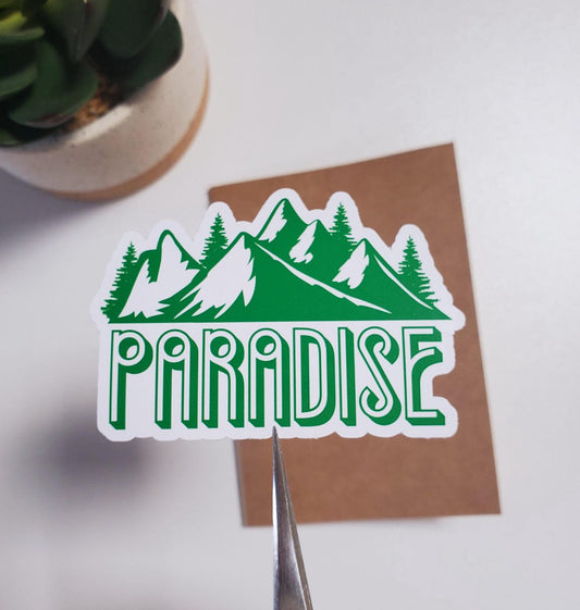 Mountain Paradise Vinyl Sticker