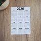 Year At A Glance Calendar Sticker - Minimalist Bold Design