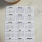 Year At A Glance Calendar Sticker - Pine Trees (Blue) Design