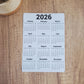 Year At A Glance Calendar Sticker - Minimalist Bold Design