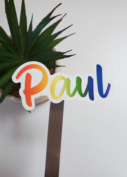 Custom Rainbow Colored Text Vinyl Sticker