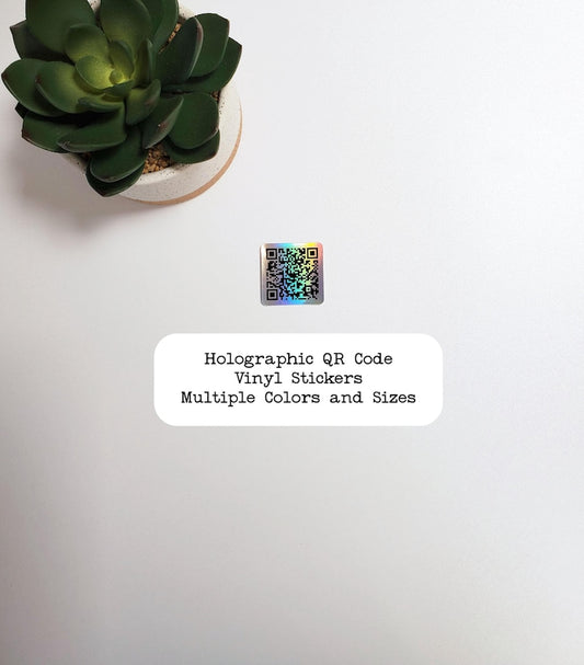 Holographic QR Code Square Stickers