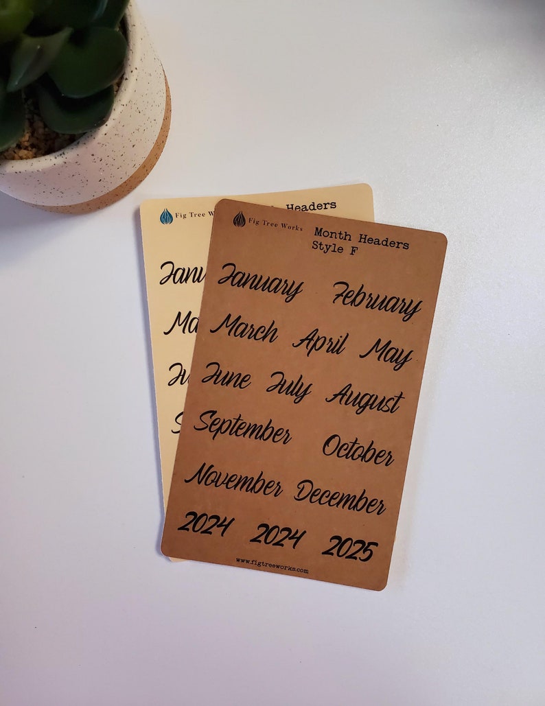 Month Header Planner Stickers - Style F
