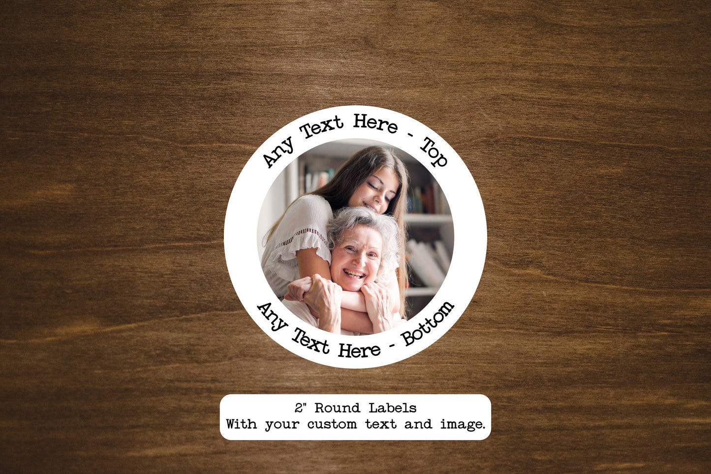 Custom round stickers with your text and image