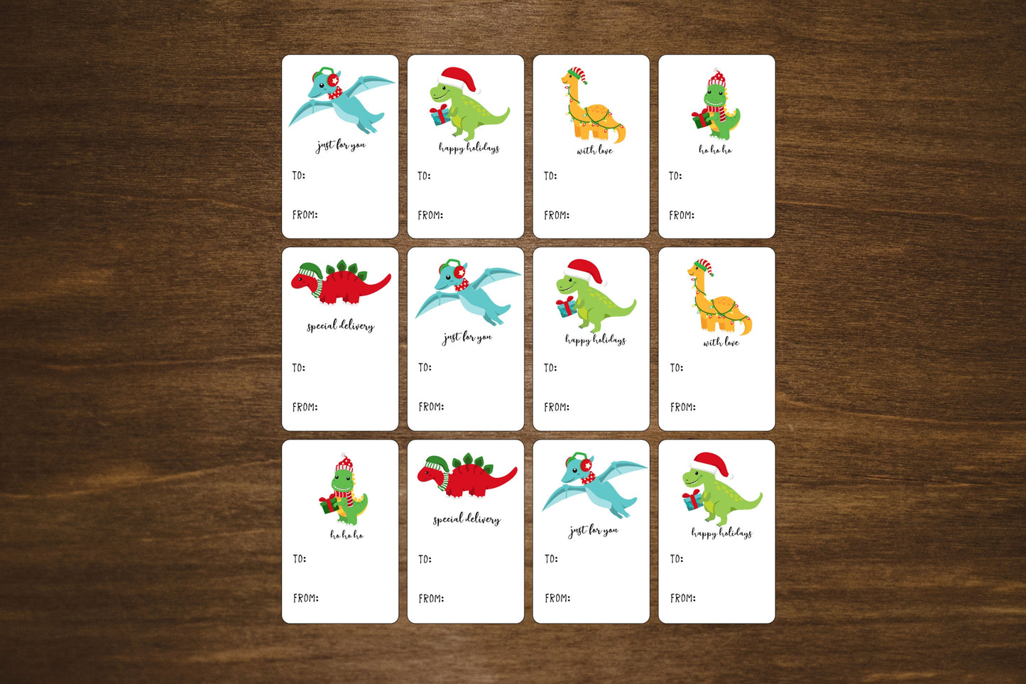 Christmas Gift Tags l Holiday Gift Stickers l Dinosaur, Llama, Animals, Sloth, Penguin Gift Recipient Labels