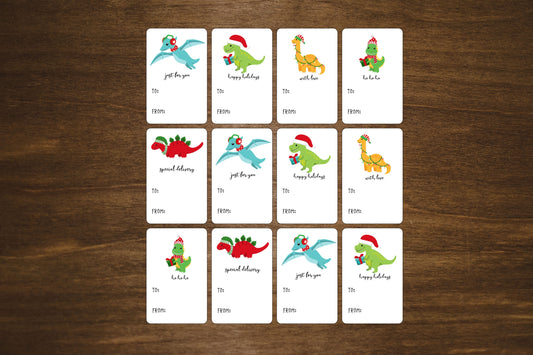 Christmas Gift Tags l Holiday Gift Stickers l Dinosaur, Llama, Animals, Sloth, Penguin Gift Recipient Labels