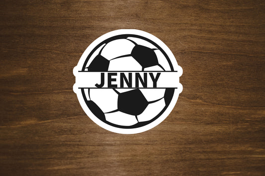 Custom Name Soccer Ball Sticker