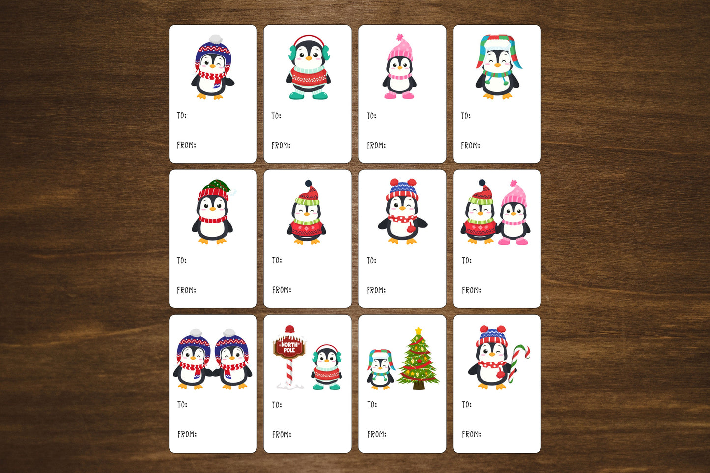 Christmas Gift Tags l Holiday Gift Stickers l Dinosaur, Llama, Animals, Sloth, Penguin Gift Recipient Labels