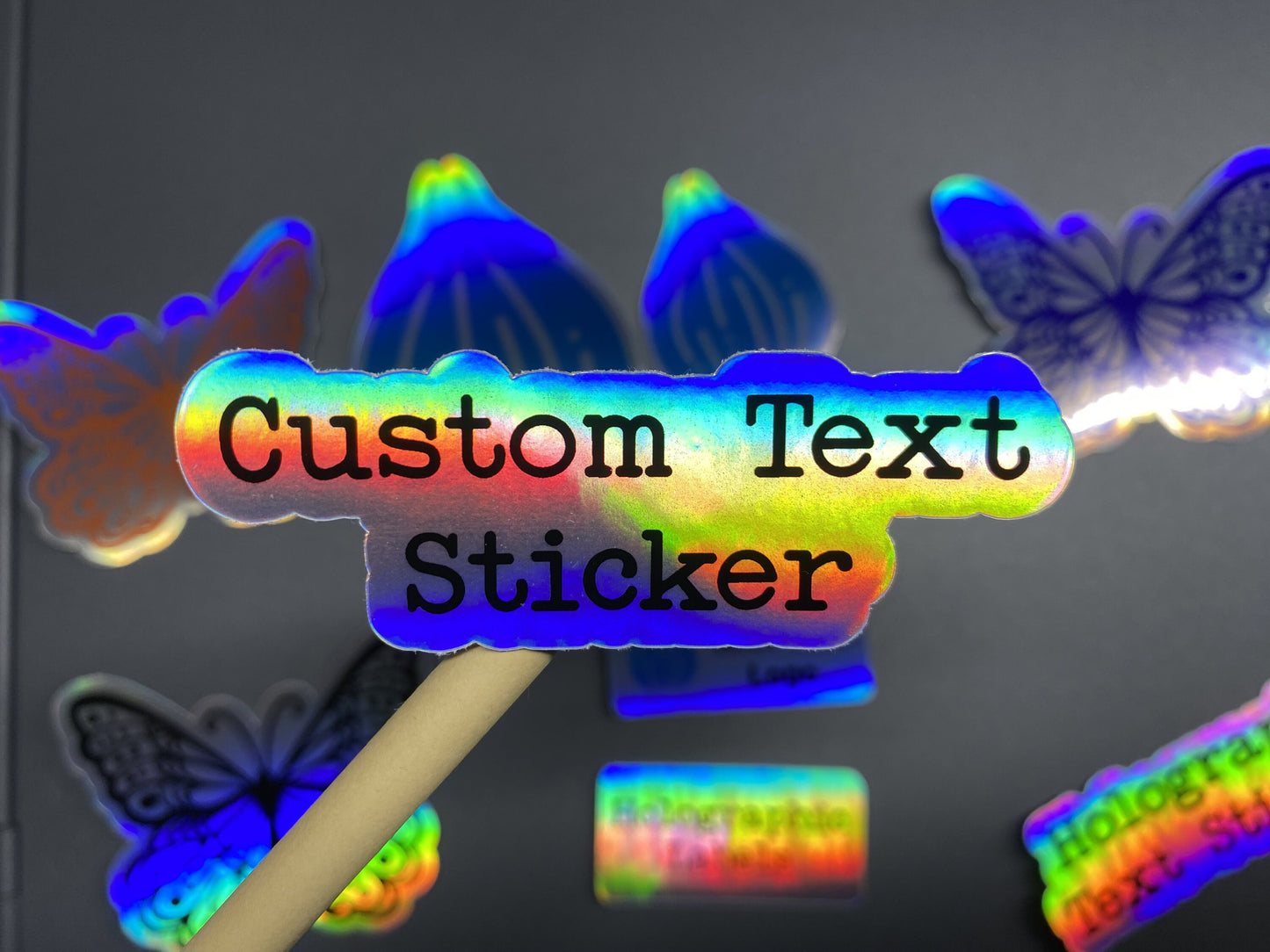 Holographic Custom Text Sticker