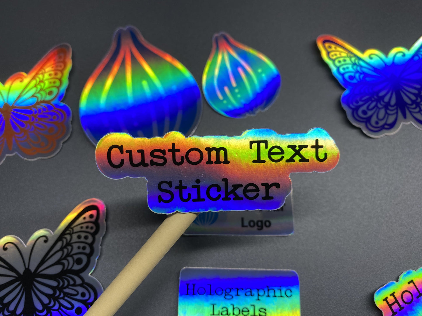 Holographic Custom Text Sticker