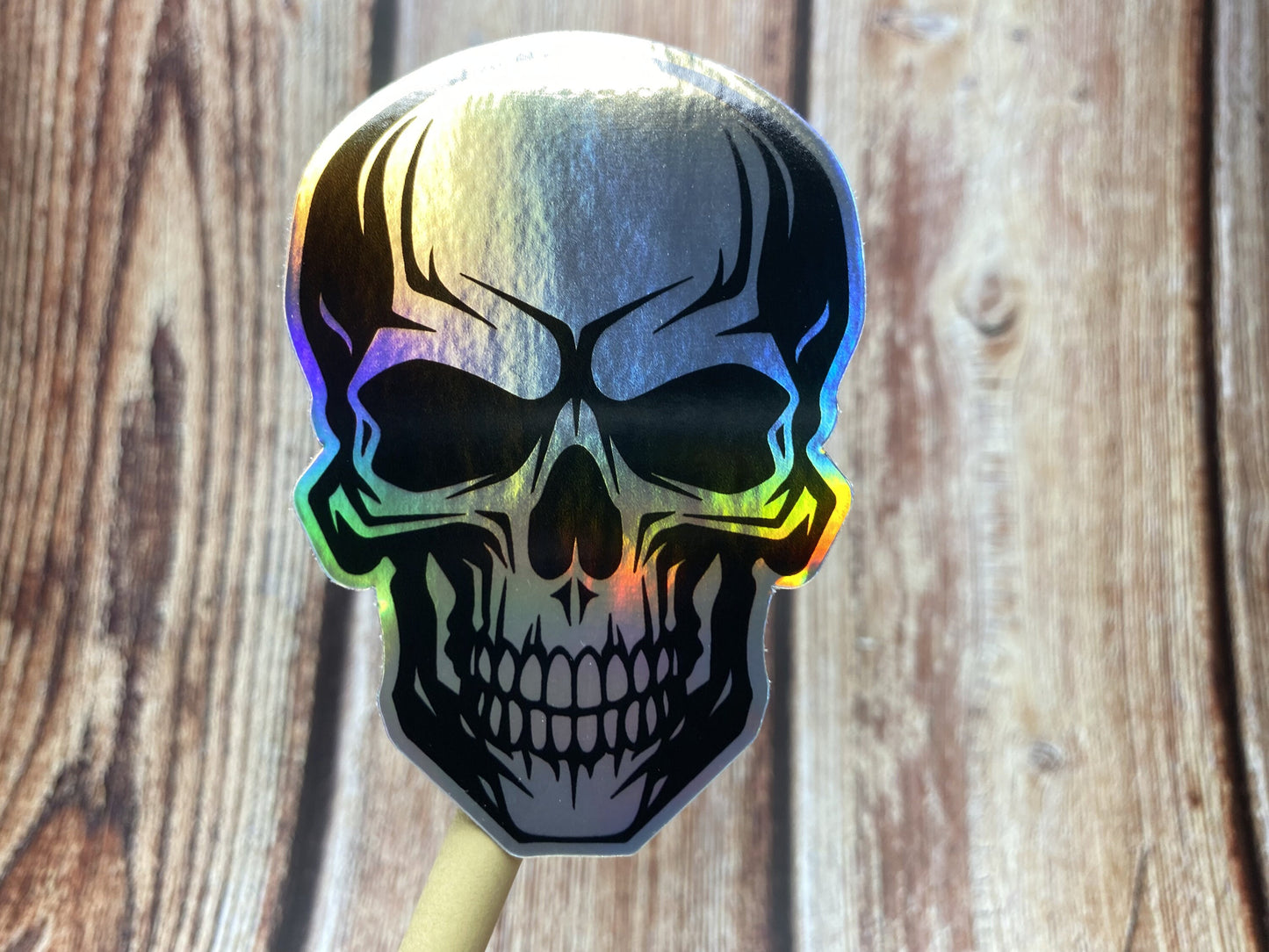 Skull Holographic Vinyl Sticker