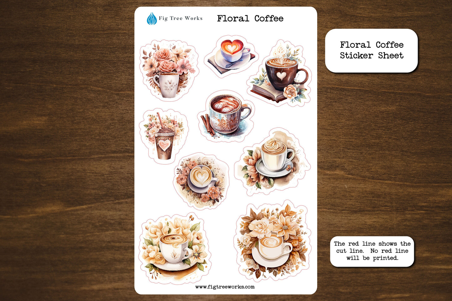 Floral Coffee Sticker Sheet