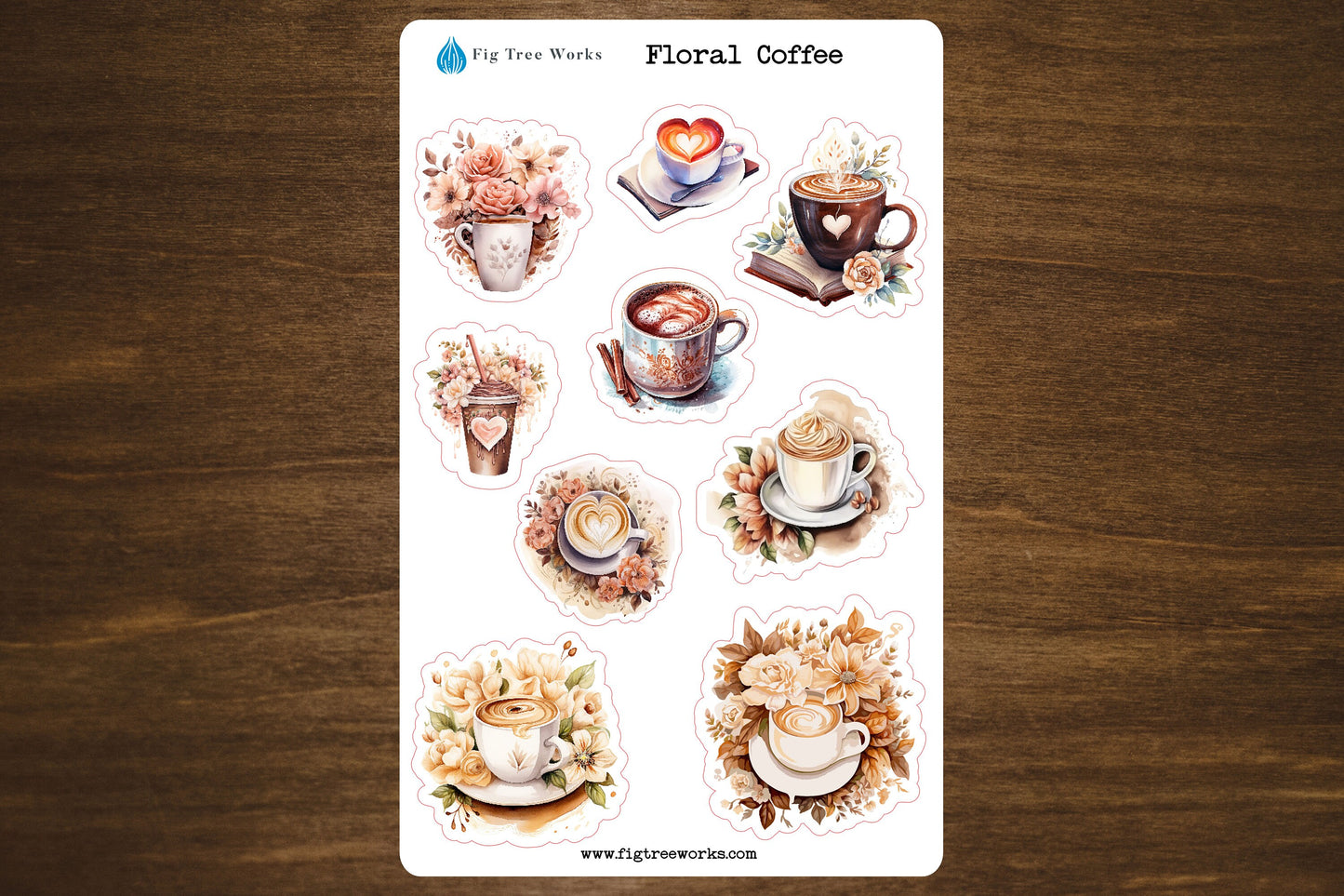 Floral Coffee Sticker Sheet