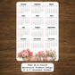 Year At A Glance Calendar Sticker - Watercolor Flowers Design