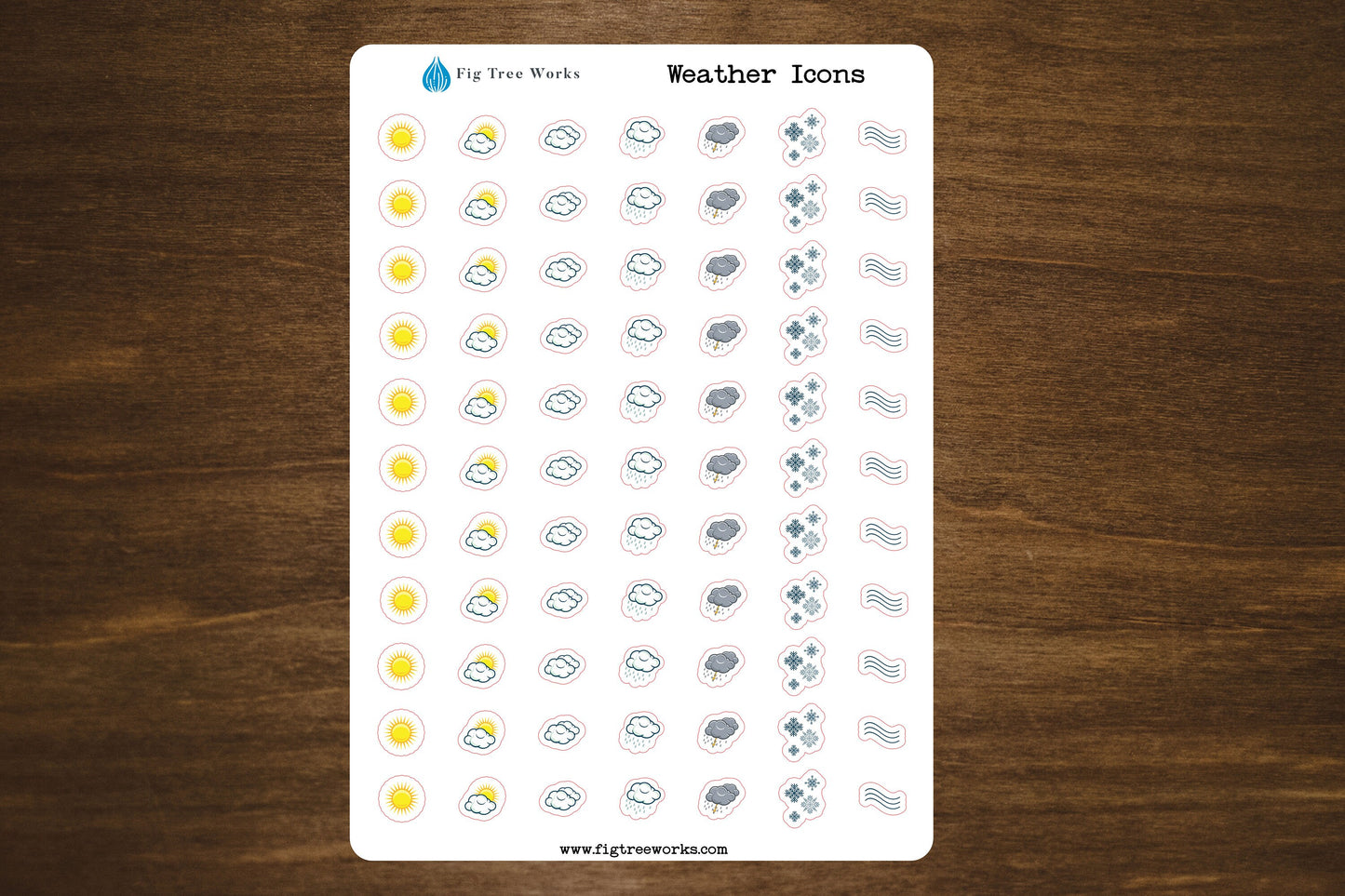 Weather Icon Planner Stickers