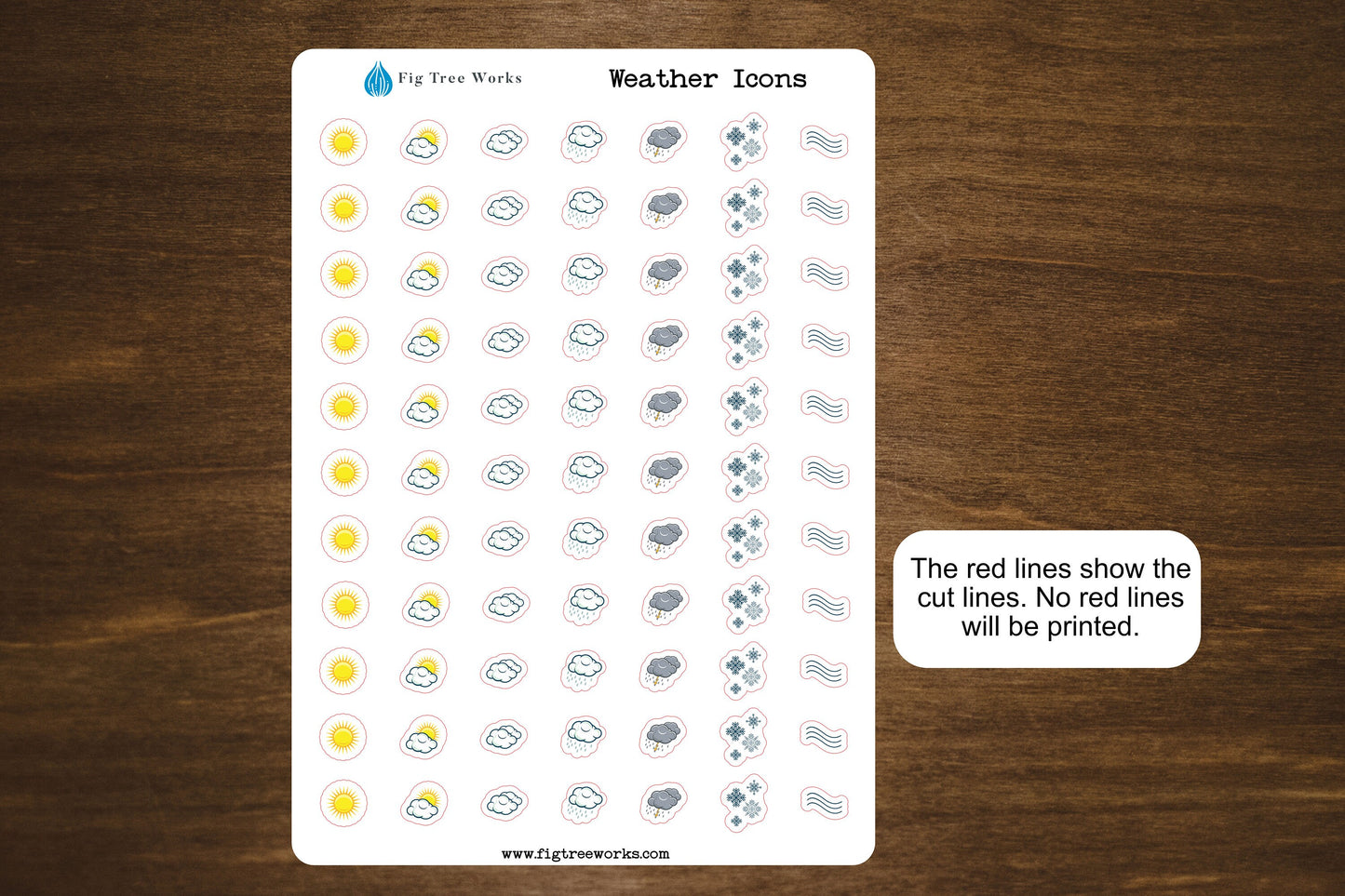 Weather Icon Planner Stickers